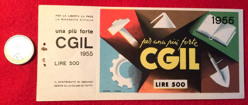 Contributo lire 500 - per, una