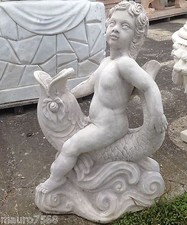 STATUA PUTTO CON PESCE FONTANA