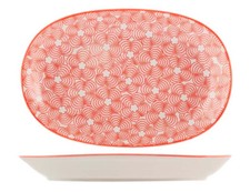 PIATTO OVALE DECORO ROSSO