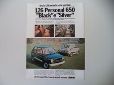 advertising Pubblicità 1979 FIAT 126 PERSONAL 650 BLACK E SILVER
