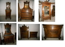 CAMERA DA LETTO IN NOCE DATABILE FINE '800 (NON ACQUISTO MOBILI)