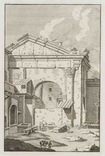 B. OVERBEKE (1660-1705), Tempio di Giunone Moneta a Roma, 1709, ruota. Classicismo