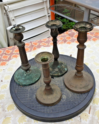 Candelabro ottone tre pezzi - ottone,