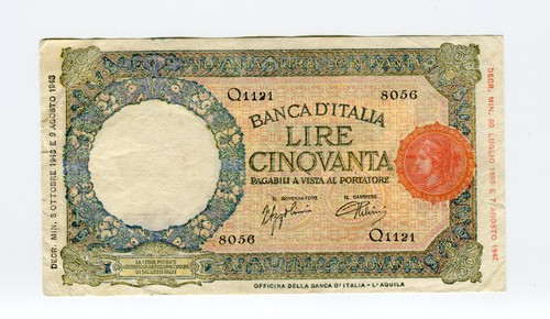 Banconota lire lupetta - 50,