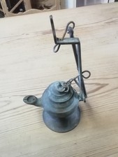 Antica lampada ad olio, altezza totale ca 17 cm