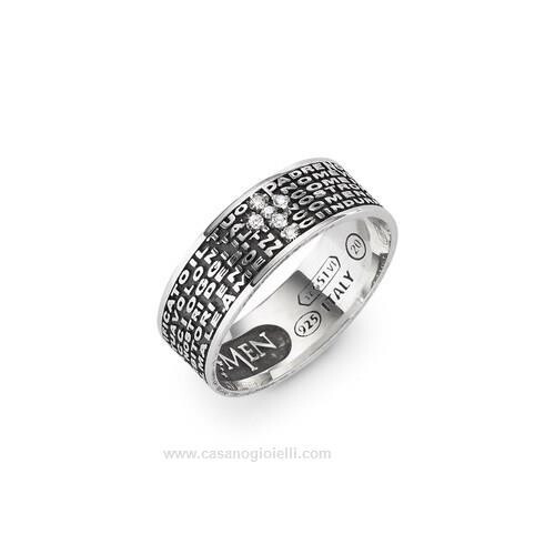 Anello amen argento brunito - anello,