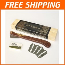 Lame per pane in legno di noce premium con 5 lame da rasoio - Elegante essenziale da forno