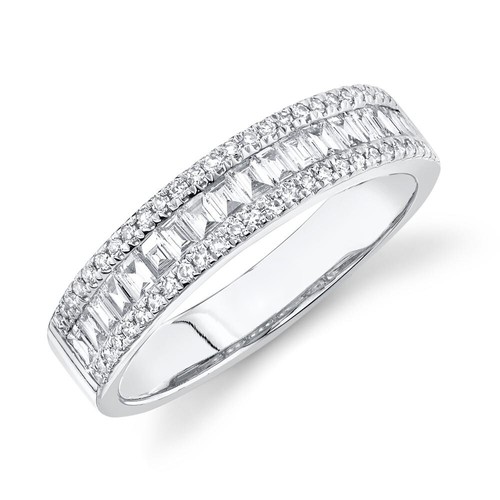 14k oro bianco baguette fede - 14k,