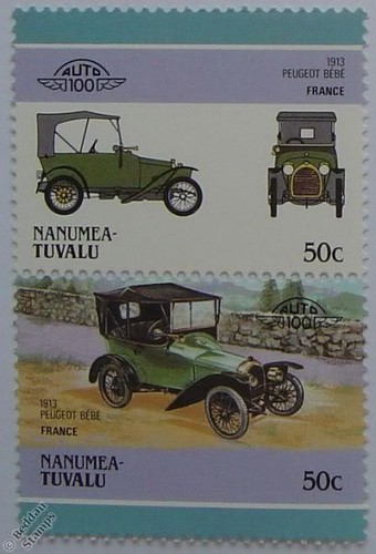 Francobolli auto peugeot bebe - francobolli,