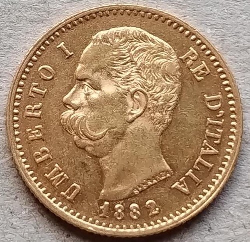 Umberto lire 1882 oro - -,