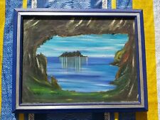 DIPINTO OLIO SU TELA QUADRO SCUOLA NAPOLETANA PAESAGGIO MARINO GOLFO XX SECOLO