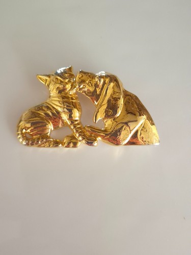 Spilla vintage gatti dorati - , e