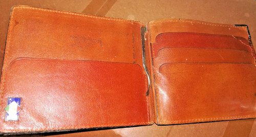 Fermasoldi slim pelle - pelle, con