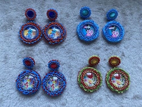 Orecchini pendenti cabochon - orecchini,
