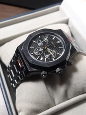 Seiko Watch Chrono Black And Gold