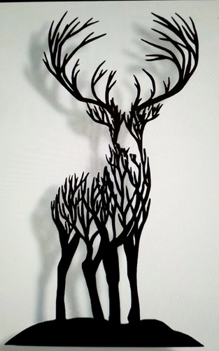 Stag tree design metallo - stag,