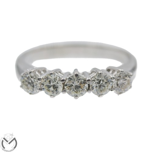 Anello veretta oro bianco - anello,