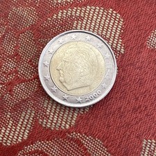 Moneta due euro RARA Re Alberto II Belgio 2000 Con Errori Di Conio