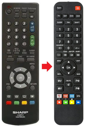 Telecomando adatto per - , sharp