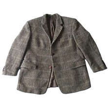 Giacca blazer uomo Harris tweed Barutti 46R lana marrone country finestra 