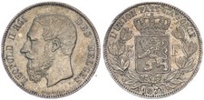 5 Franc, 5 Franken 1875 Belgio