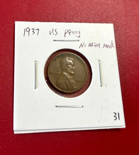 1937 penny coin - us,