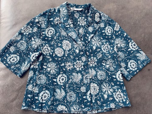 Euc zara shirt hawaiian blue - shirt,