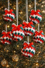 Set 12 Palline Di Natale Fatte