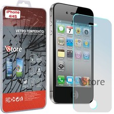 Pellicola in Vetro Temperato Per iPhone 4 4S Proteggi Salva Schermo Display 3,5"