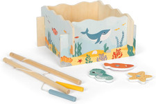 Gioco Della Pesca in Legno, Con 2 Canne Da Pesca Magnetiche, Gioco Motricità Dai