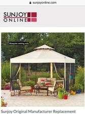 SUNJOY Zanzariera di ricambio 10'x10' per gazebo Athena VENDITA LIQUIDAZIONE