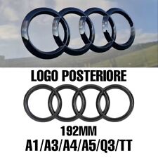 LOGO POSTERIORE AUDI nero lucido 192mm, A1 A3 A4 A5 Q3 TT, STEMMA EMBLEMA ANELLI