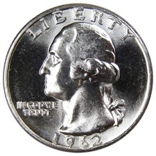 1962 Washington Quarter BU