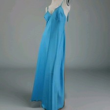 Vintage NOVELLI Ladies Long Petticoat PURE 70s Satin Heavenly Hem Ruffle NEW i44