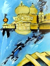 REMO BRINDISI- senza titolo - olio su tela, cm 30x40, 1985