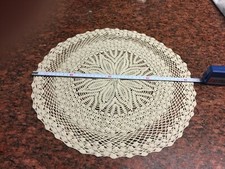 Tovaglia CENTROTAVOLA rotonda vintage uncinetto fatto fatta a mano pizzo cotone 