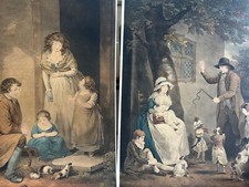 George Morland. Inciso da T. Gaugain. - Cani danzanti. /Porcellini d'India.1790