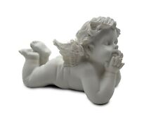 Angelo in ceramica bianca Angioletto da appoggio altezza 10cm bomboniera regalo