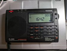 TECSUN PL-660 (Nero) FM/LW/MW/SW/AIR Airband BCL Radio Small dal GIAPPONE Usato