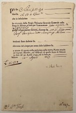 MILANO REGIO REVISORE DELLE STANZE 1769 RICEVUTA LIRE 16 REGIA TESORERIA GEN…