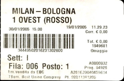 Biglietto stadio milan bologna - biglietto,