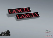 COPPIA TARGHETTE RESINATE LANCIA per DELTA HF 4WD | 13,9x3,3 cm