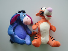LOTTO GIOCATTOLO 2 PELUCHE PERSONAGGI WINNIE THE POOH TIGRO E HI-HO VINTAGE*