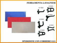 Kit pannello forato Expo da officina con 100 ganci nylon assortiti