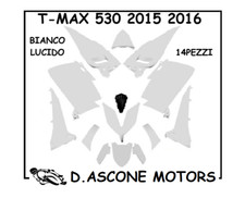KIT CARENE TMAX 530 BIANCO LUCIDO 2015 2016 14 PEZZI YAMAHA SCOCCHE PLASTICHE