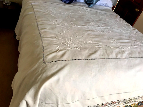 Antique hand embroidered white - antique,