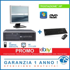 POSTAZIONE INFORMATICA HP PC COMPUTER FISSO DESKTOP LCD RICONDIZIONATO WINDOWS 7