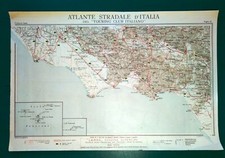 Carta geografica antica FROSINONE PALUDI PONTINE GAETA TCI 1920 Old antique map
