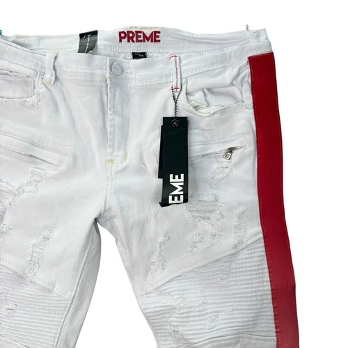 Jeans moto uomo preme bianco - moto,
