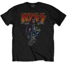 KISS T Shirt Neon Gruppo Shot